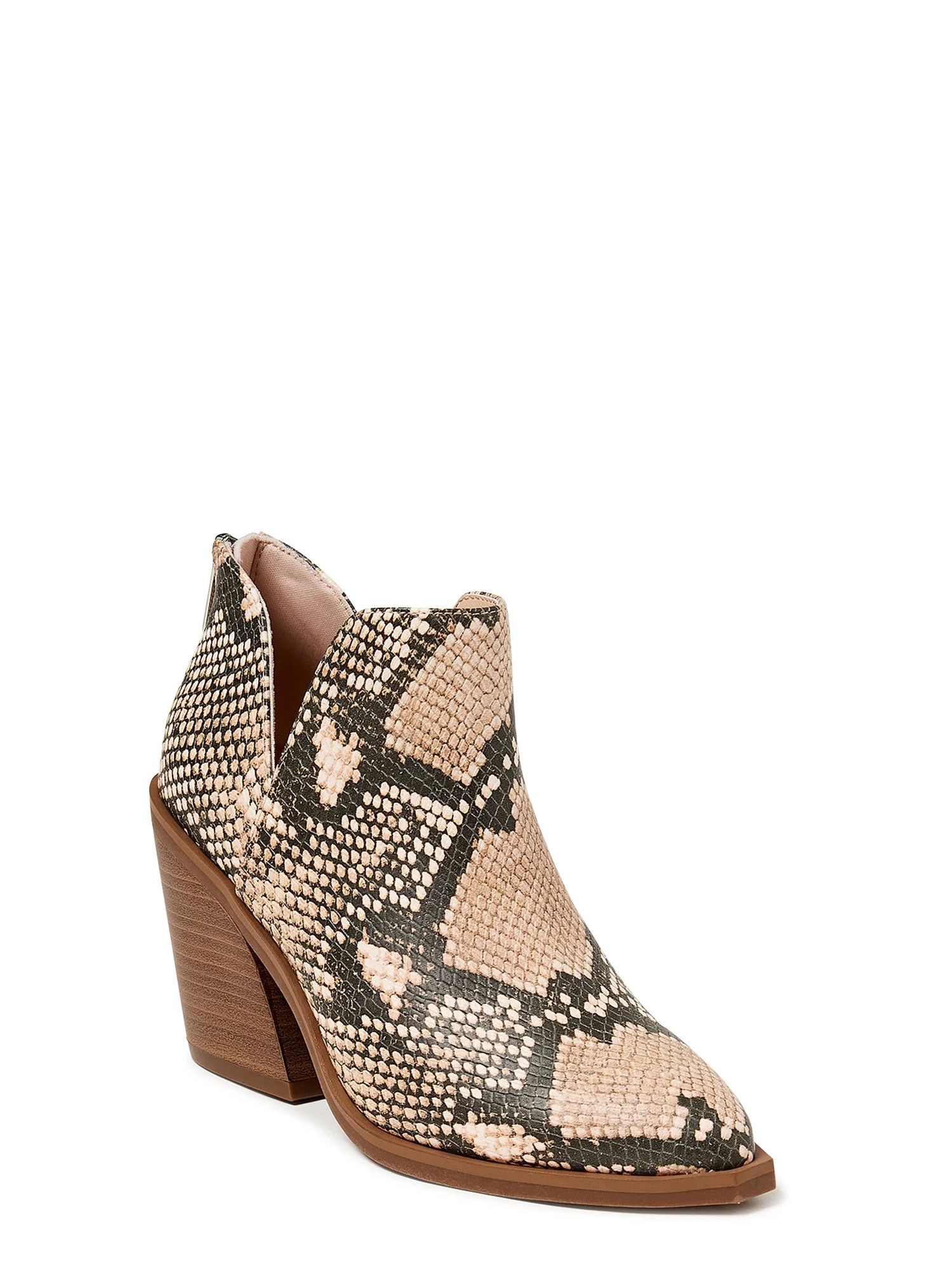 Time and Tru Women's Heeled Cut Out Ankle Boots | Walmart (US)