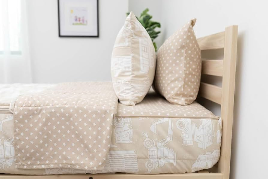 Beddy's Trucks Theme Boys Durable Zipper Bedding, Bed in a Bag, Tan Sheets & Comforter with Const... | Amazon (US)