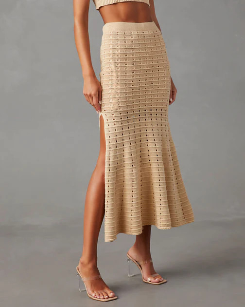 Joplin Cotton Maxi Skirt - Beige | VICI