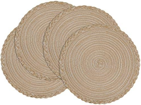 homing Round Placemats Set of 4 for Dining Table – Woven Heat Resistant Anti-Slid Cotton Kitche... | Amazon (US)