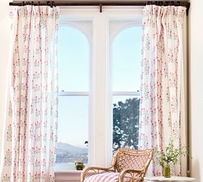 Evelyn Printed Pleated Curtain | GreenRow