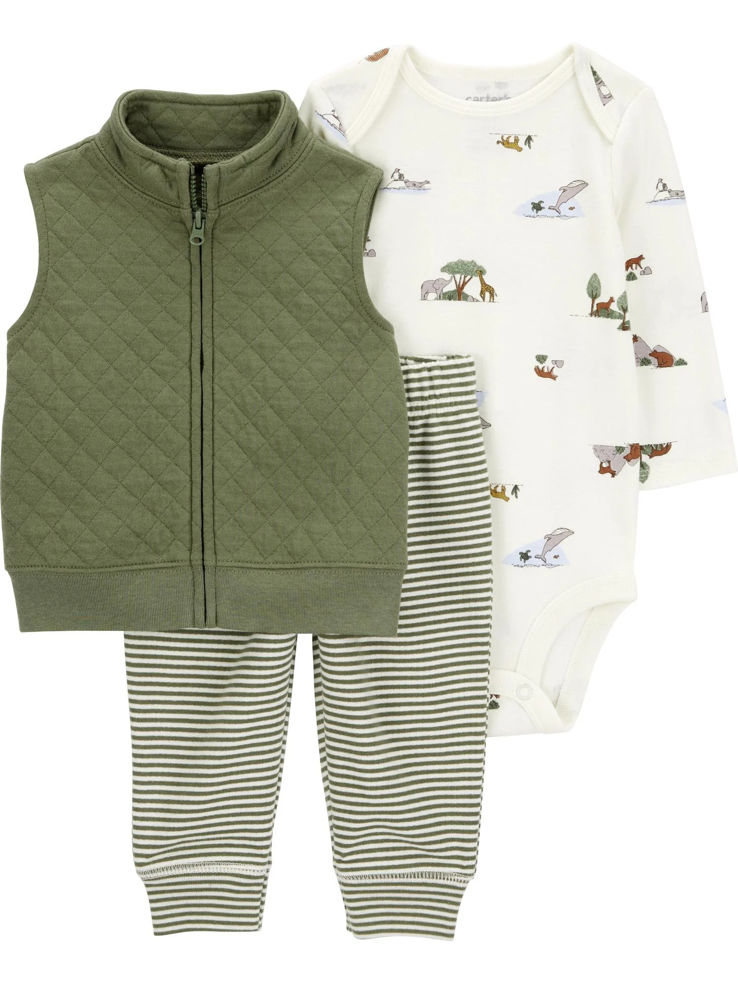 Carter's Child of Mine Baby Boy Vest Outfit Set, 3-Piece, Sizes 0/3-24 Months | Walmart (US)