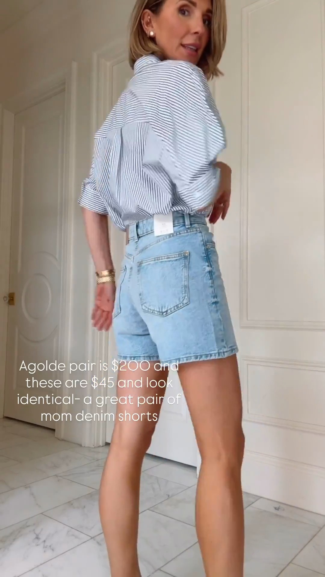 A great pair of denim mom shorts for under $50! I'm wearing size 25/2.

#LTKsummer #LTKjeans
