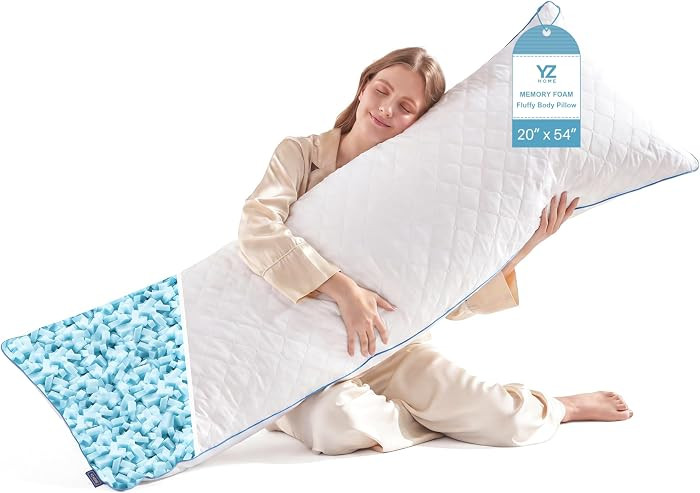 Long Body Pillow for Adults, Firm Body Pillow Shredded Memory Foam, Adjustable Height,Support for... | Amazon (US)
