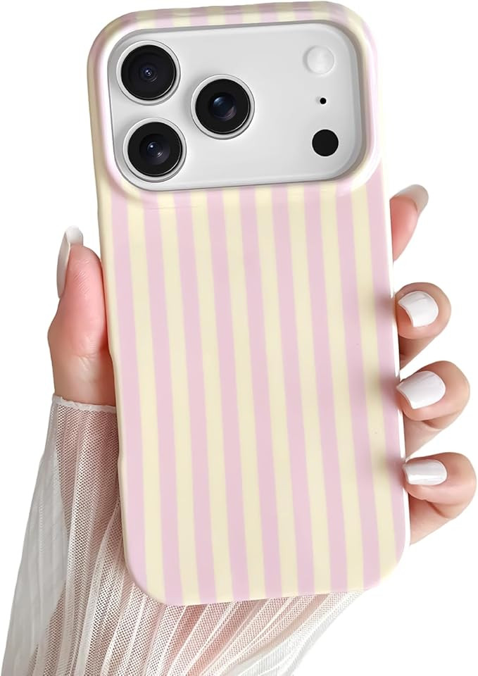 for iPhone 17 Pro Max Case Cute Striped Phone Case Soft TPU Slim Shockproof Phone Cover for Women... | Amazon (US)