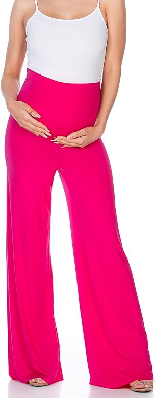 My Bump Women's Maternity Casual Bohemian Damask Palazzo Pants W/Tummy Control | Amazon (US)