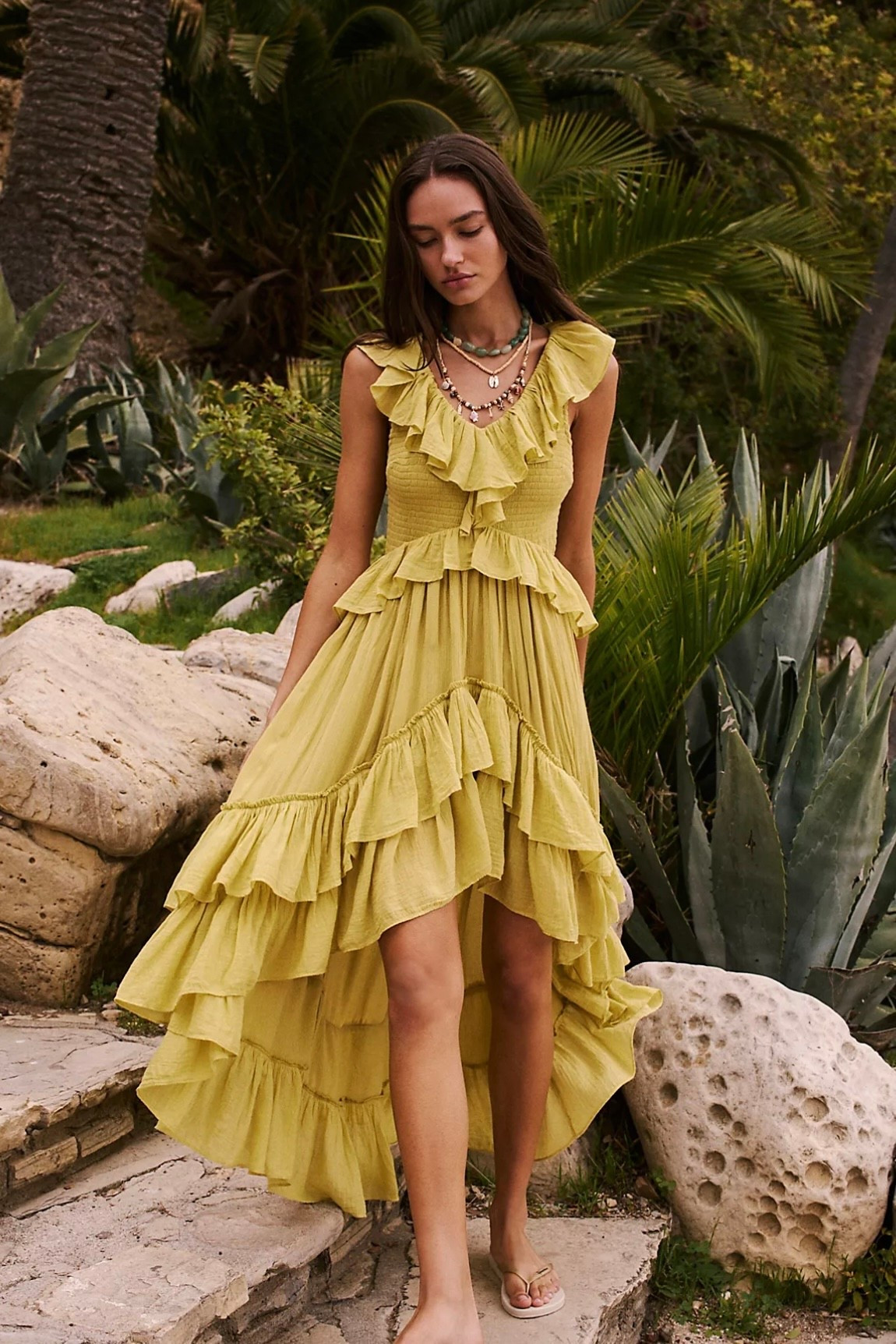 Loving this ruffle midi dress from Free People. Imagine this out to dinner on a beach vacation?! Perfection 

#freepeople #mididress #vacationoutfit

#LTKSeasonal #LTKStyleTip #LTKTravel