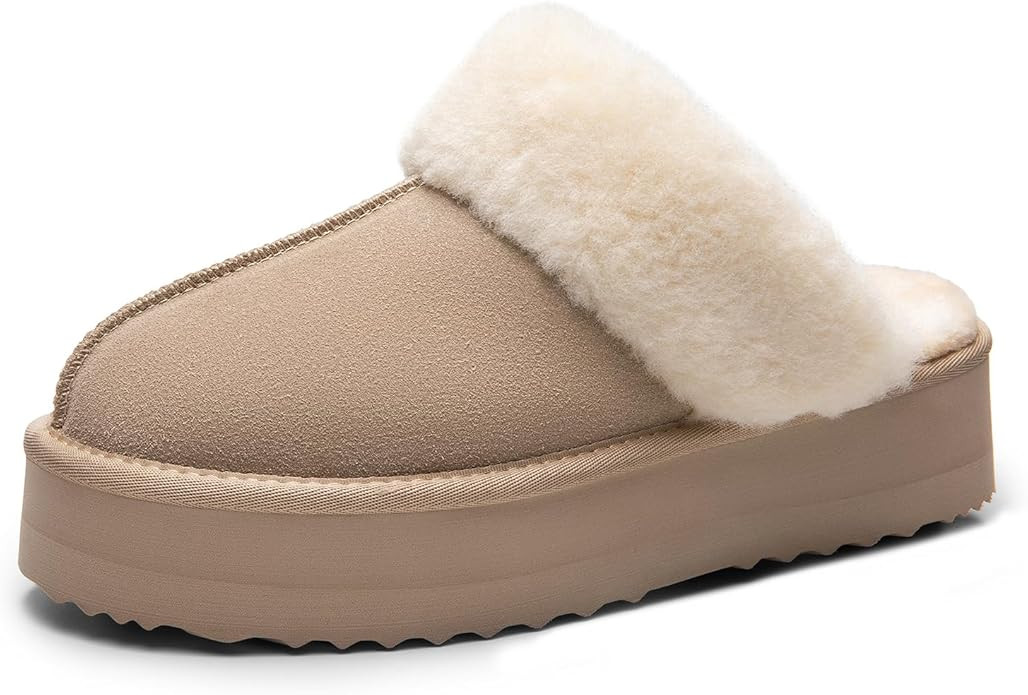 DREAM PAIRS Platform Slippers for Women Genuine Suede FuzzyEasy Cozy Memory Foam Waterproof Slipp... | Amazon (US)