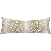 Long Lumbar Pillow Cover, Double Sided Antelope 14x36 Animal Print Throw Pillow, Beige & White Printed Linen Cover | Etsy (US)