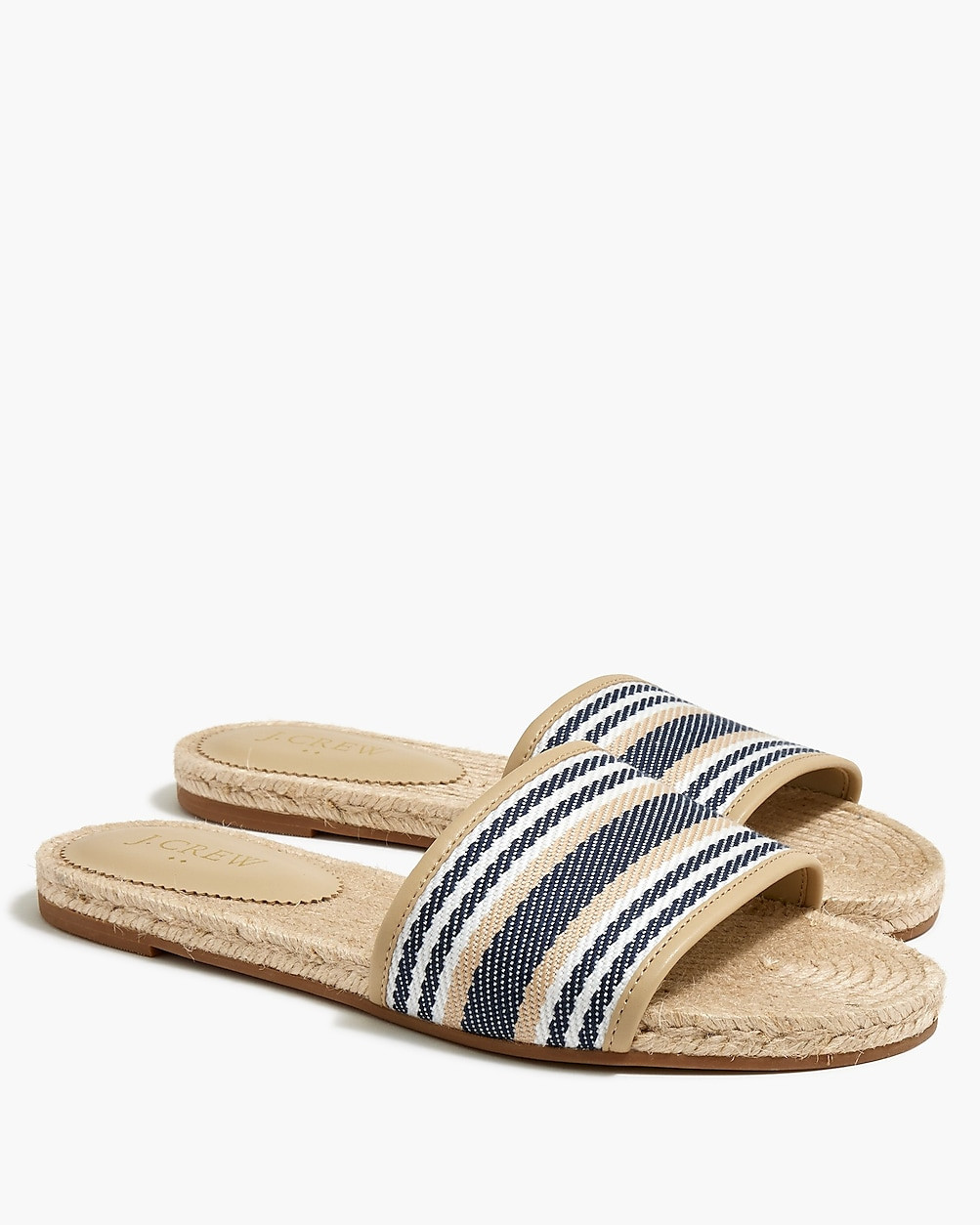 Striped espadrille slide sandals | J.Crew Factory