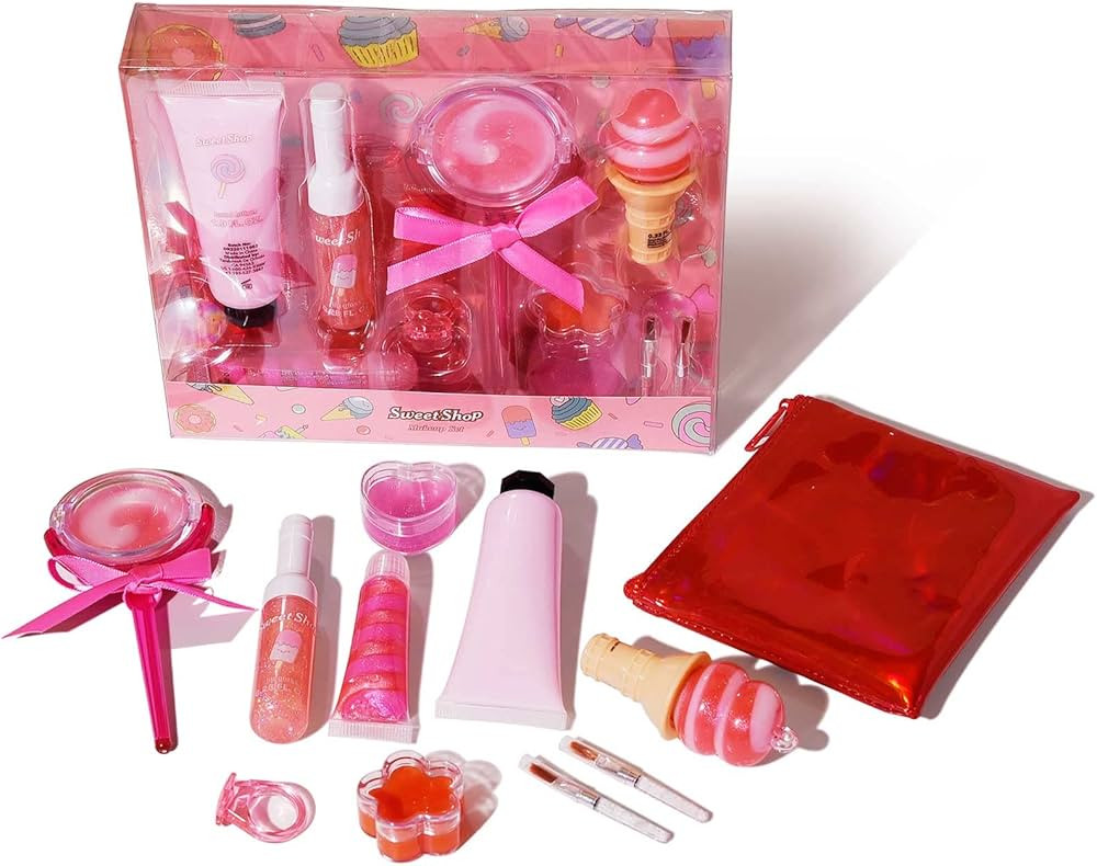 M&U MAKE YOU UP Lip Gloss Set for Girls, 11Pcs Lip Care Set with Ice Cream and Lollipop Shaped Li... | Amazon (US)