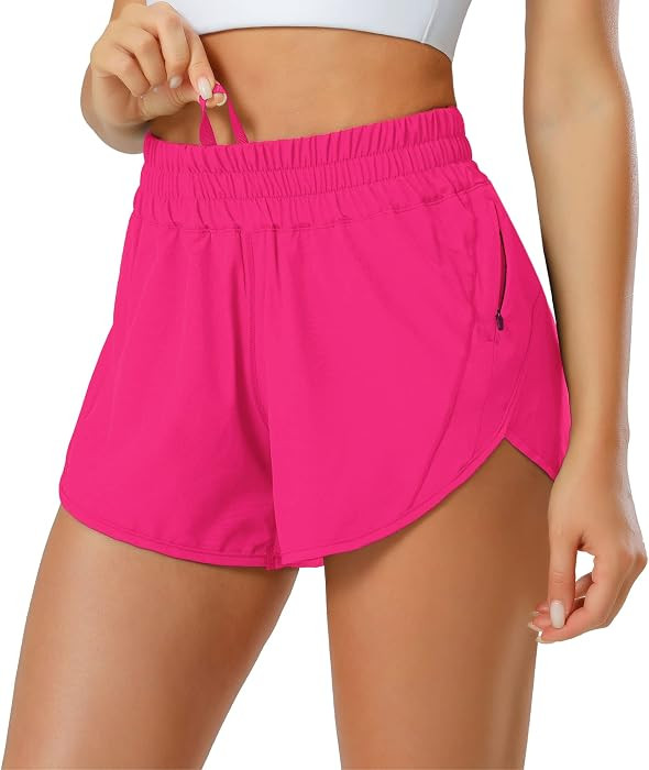 Aurefin Athletic Shorts for Women,Women's Quick Dry Workout Sports Active Running Track Shorts wi... | Amazon (US)