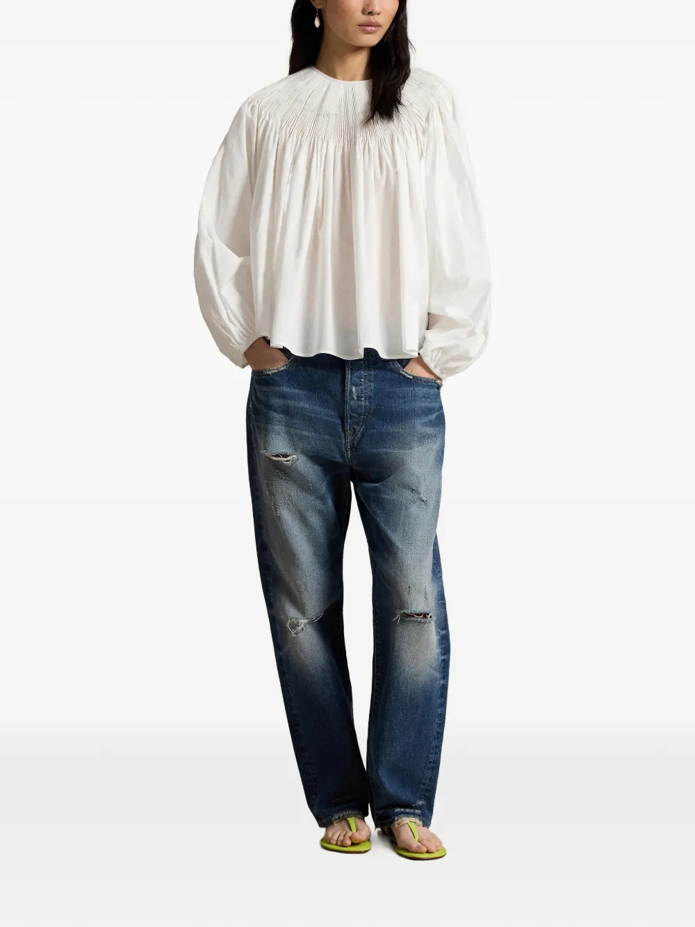 Olivia pleated blouse | Farfetch Global