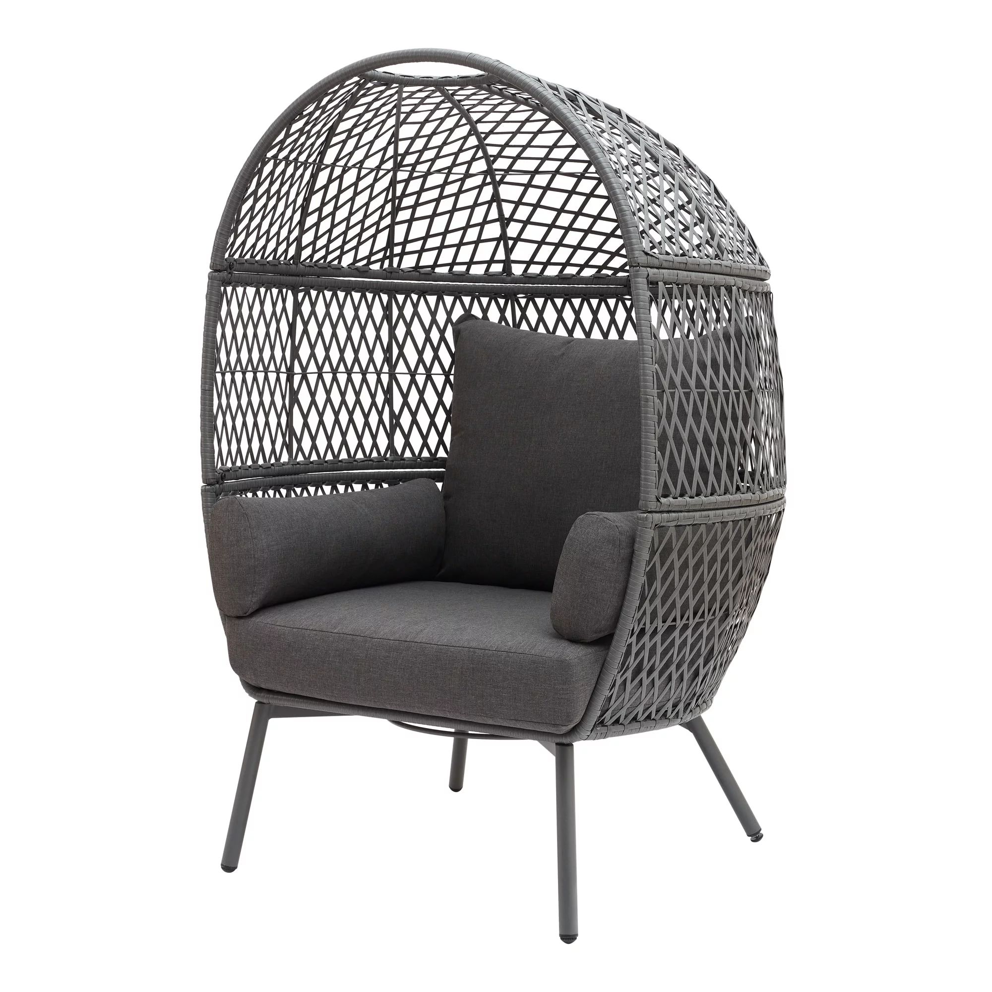 Better Homes & Garden Ventura Steel Stationary Wicker Egg Chair – Mono Gray - Walmart.com | Walmart (US)