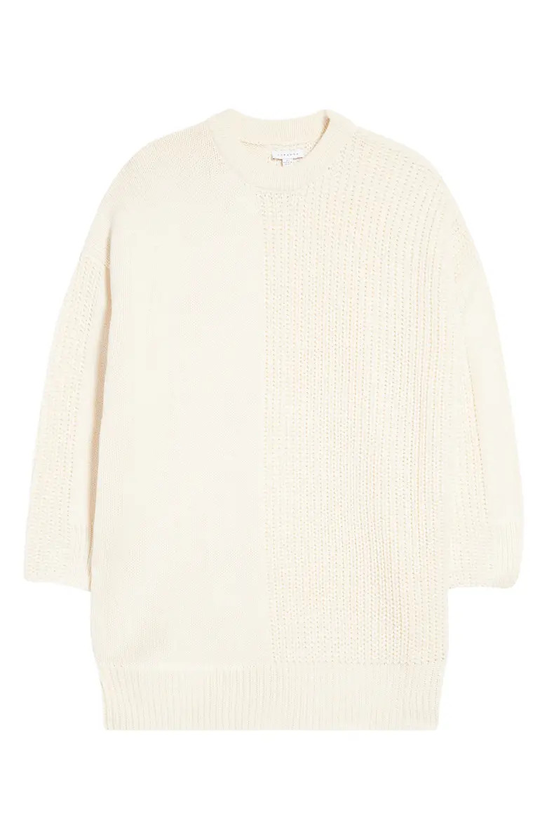 Topshop Women's Long Sleeve Contrast Rib Sweater Dress | Nordstrom | Nordstrom