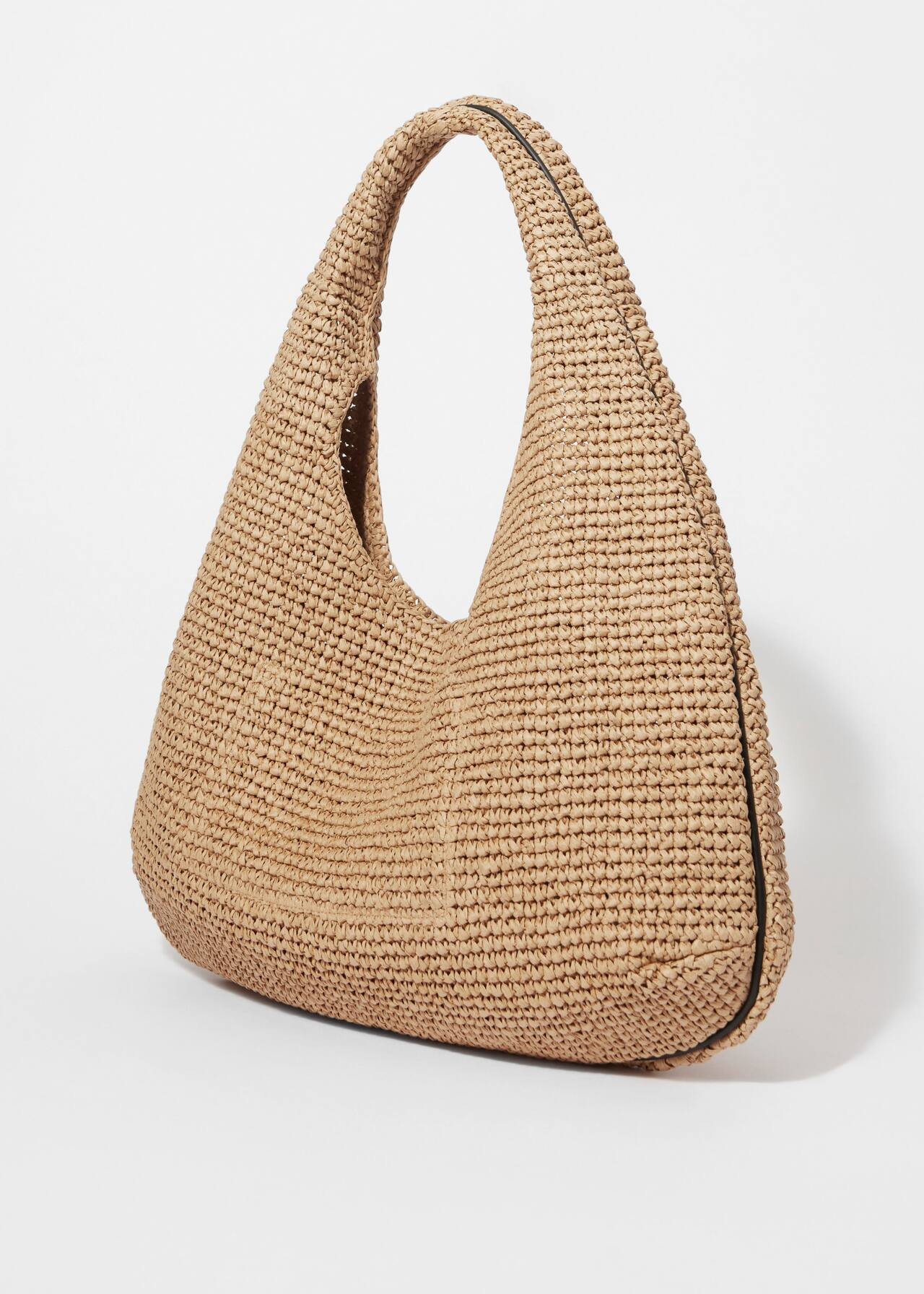 Leather-Piping Straw Shoulder Bag - Beige - & Other Stories GB | & Other Stories UK