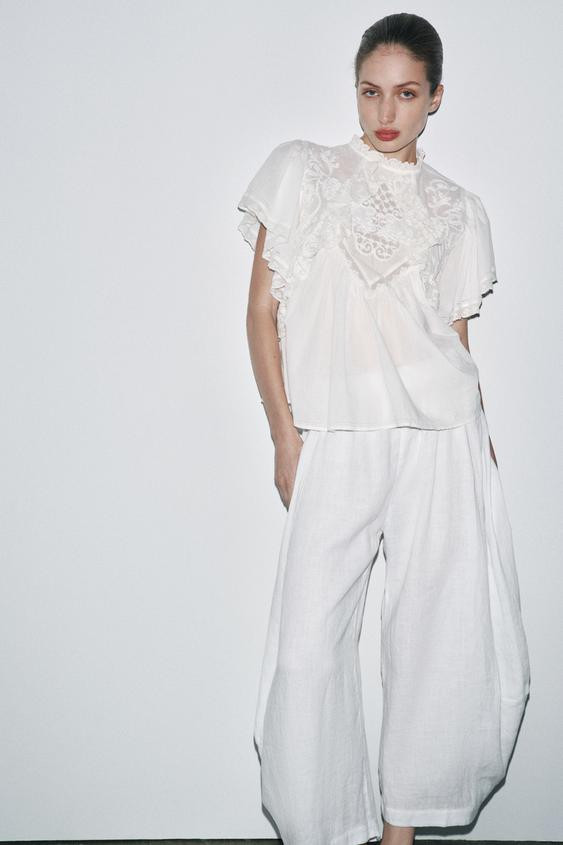 LIMITED EDITION EMBROIDERED LACE TOP | Zara US