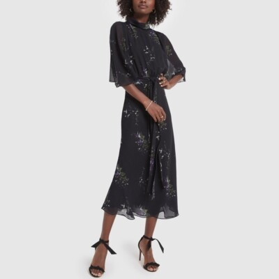 G label goop Mari High-Neck Flutter-Sleeve Mid-Length Dress sz 8  | eBay | eBay US