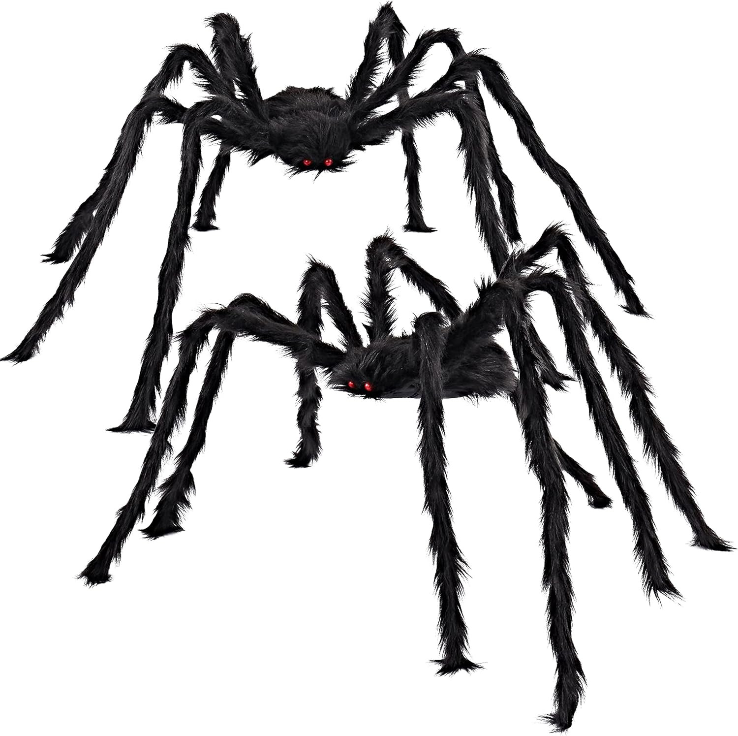 JOYIN 2 Pack 5 Ft Halloween Outdoor Decorations Hairy Black Spider, Scary Giant Spider, Fake Large Haunted House Props, Halloween Yard Lawn Decorations Party Indoor Decor | Amazon (US)