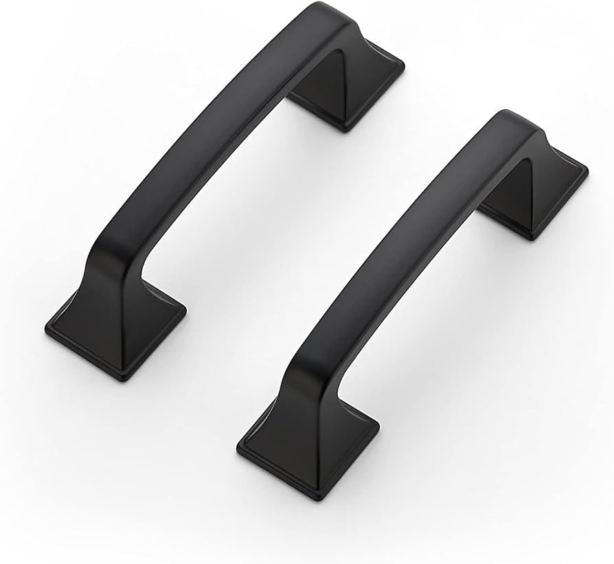 Ravinte 30 Pack Solid 3" Square Foot Cabinet Arch Pull Kitchen Cabinet Handles Matte Black Cabine... | Amazon (US)