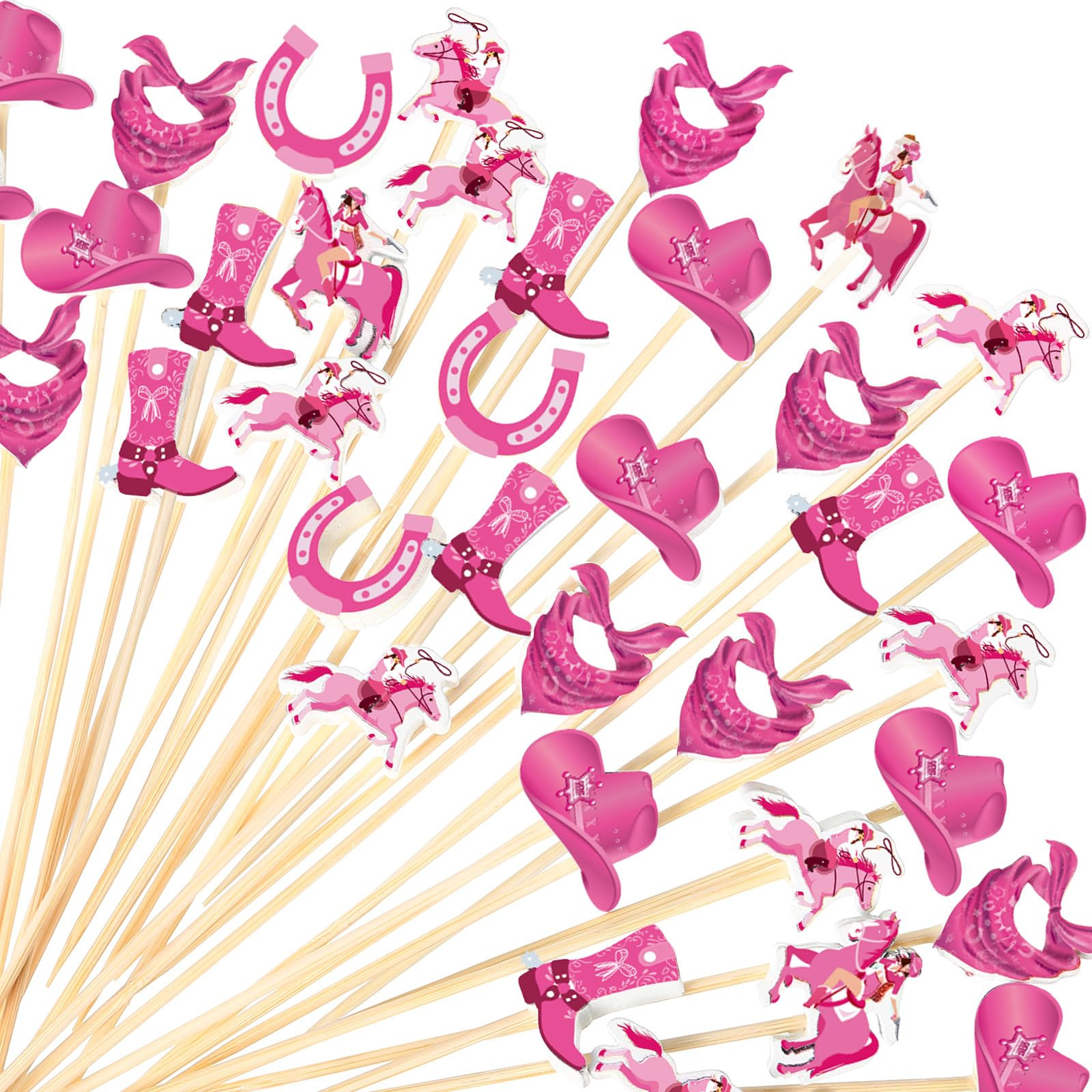 100 Pcs Cowboy Cocktail Picks Cowgirl Toothpicks for Appetizers Bamboo Cocktail Skewers Wild West... | Amazon (US)