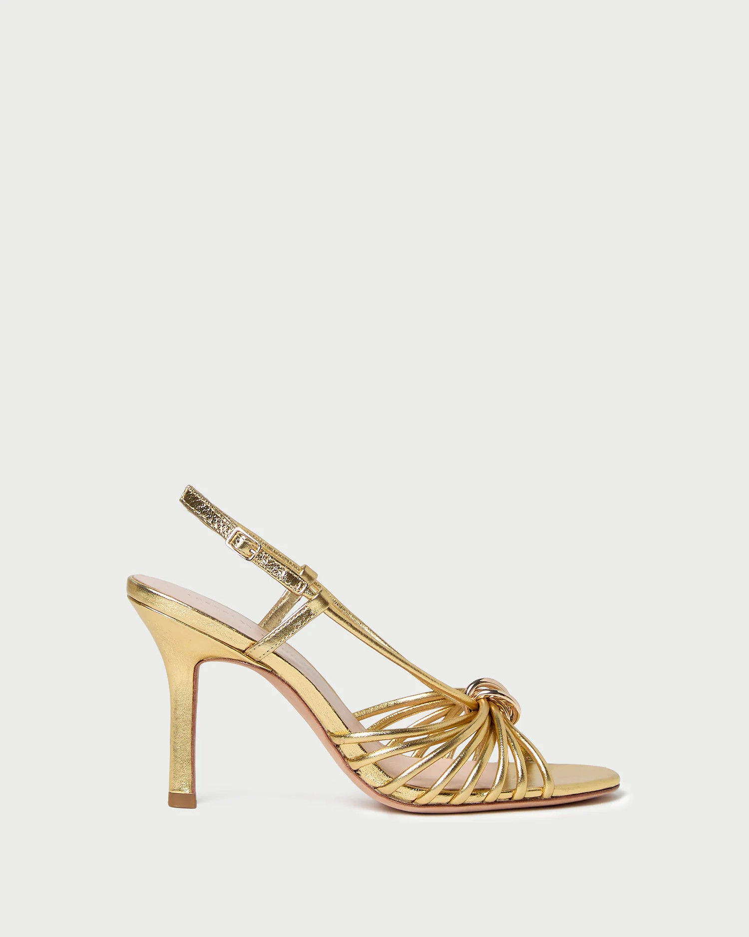 Mareka Gold Leather Heeled Sandal | Loeffler Randall