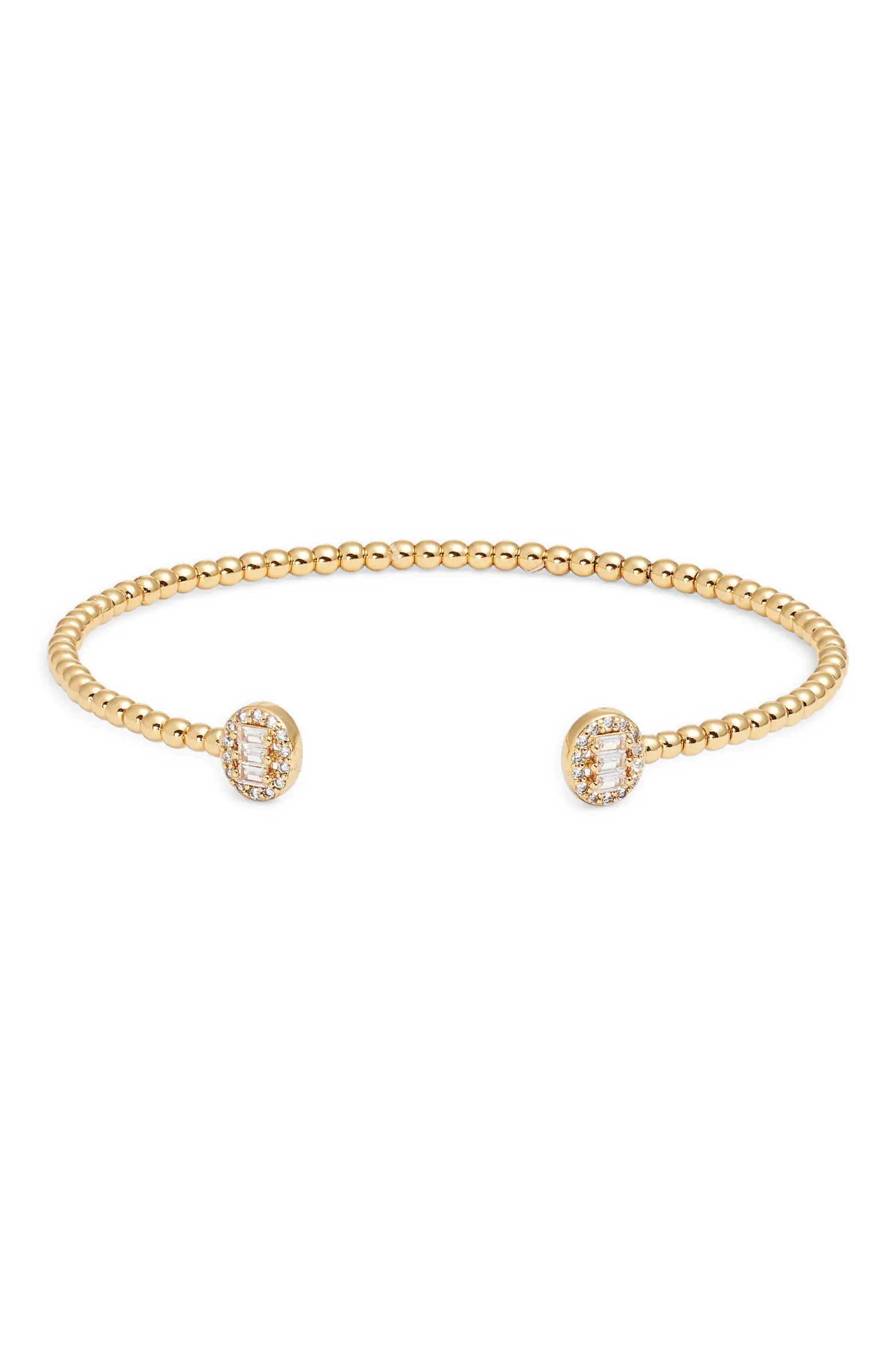 Cubic Zirconia Accent Shot Bead Cuff Bracelet (Women) | Nordstrom | Nordstrom