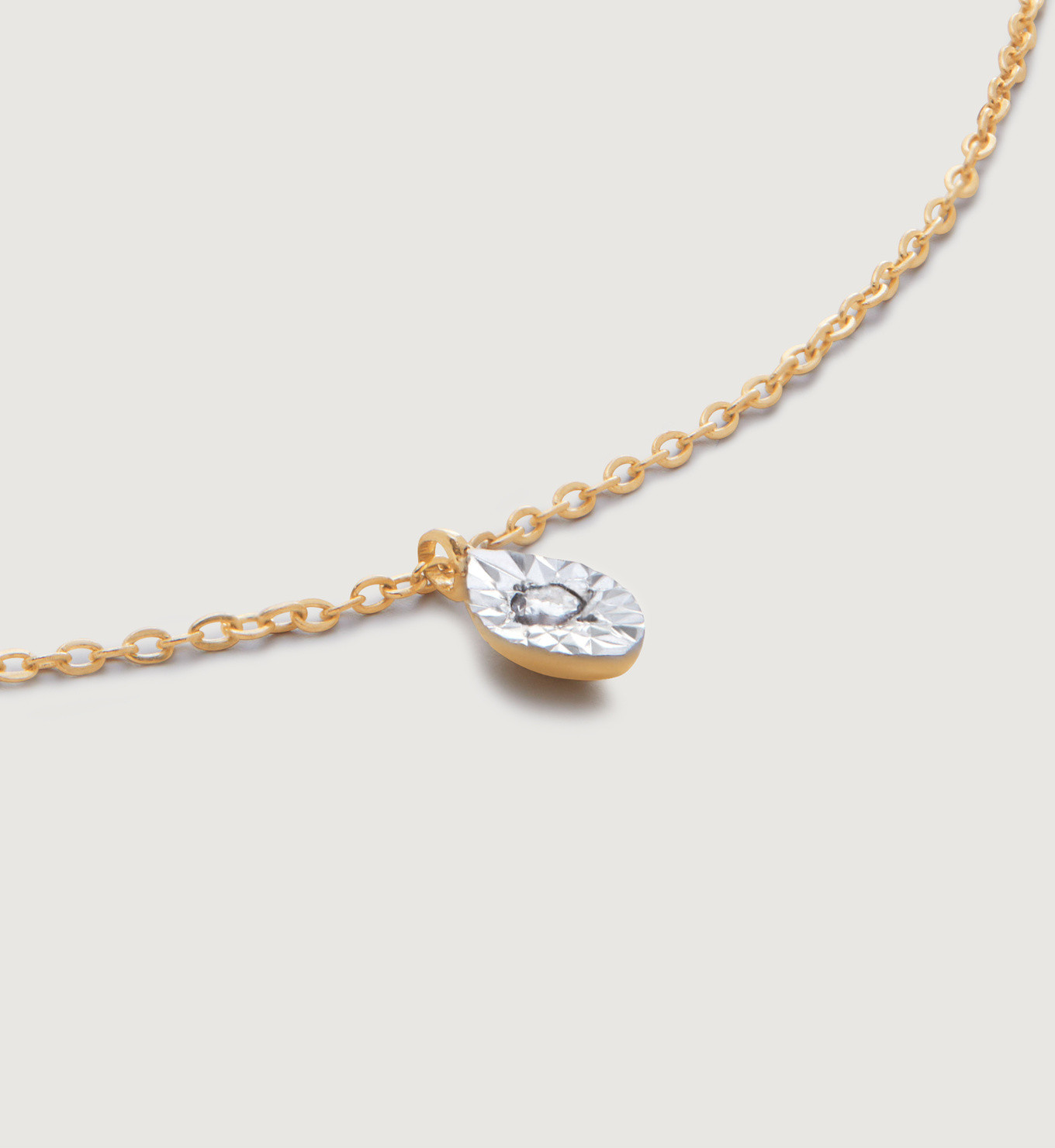 Diamond Marquise Chain Necklace Adjustable 41-46cm/ 16-18' | Monica Vinader (Global)