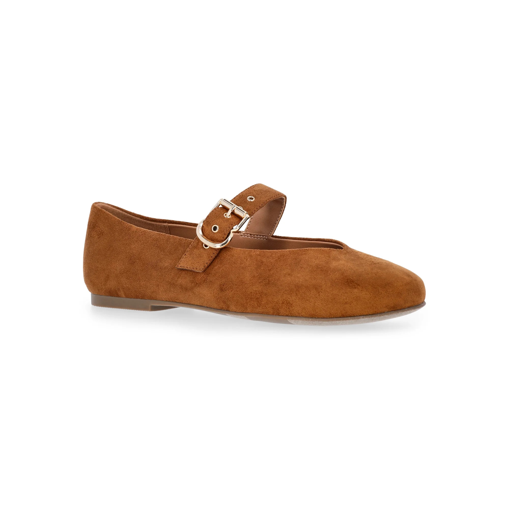 Free Assembly Women's Faux Suede Mary Jane Ballet Flats | Walmart (US)