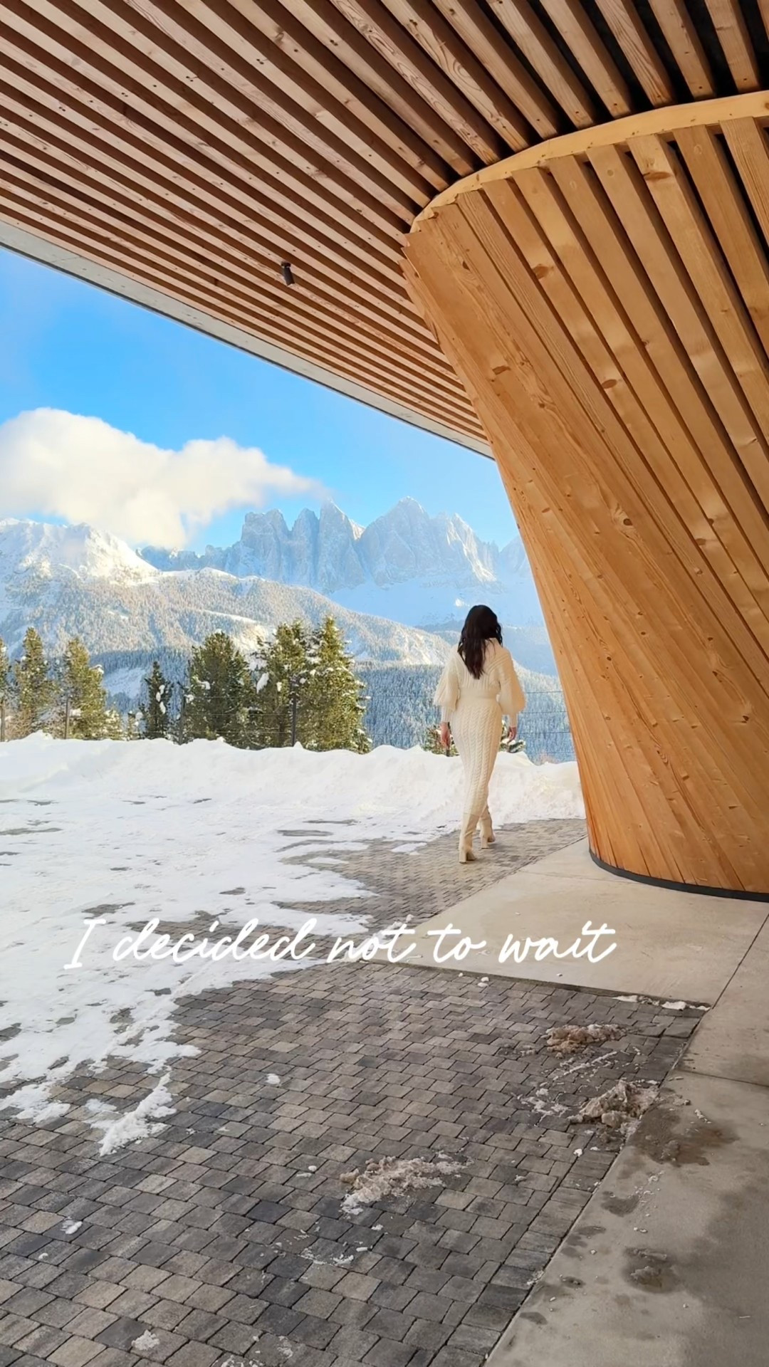 Bobble knit dress and cream boots for winter white dinner