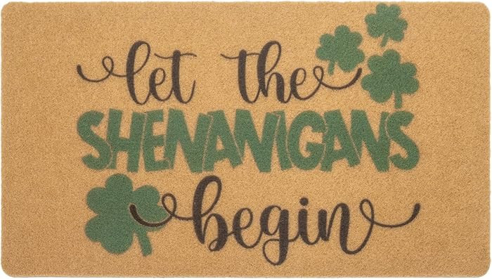 St.Patricks-Day-Welcome-Doormat for Spring-Outdoor - Lucky-Shamrock-Coir-Front-Door-Mat with Non-... | Amazon (US)