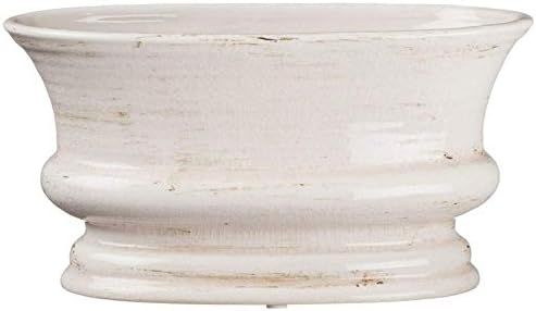 Sullivans White Ceramic Oval Vase for Home Decor, Distressed White for Rustic Farmhouse Look (CM2... | Amazon (US)