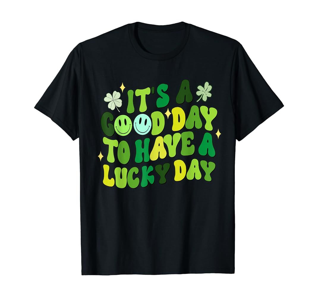 Green Retro Groovy St Patricks Day Party Men Women funny T-Shirt | Amazon (US)
