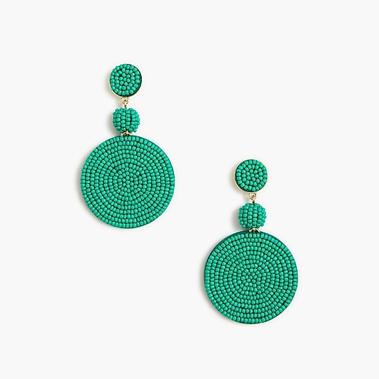 Large circle beaded statement earrings | J.Crew Factory