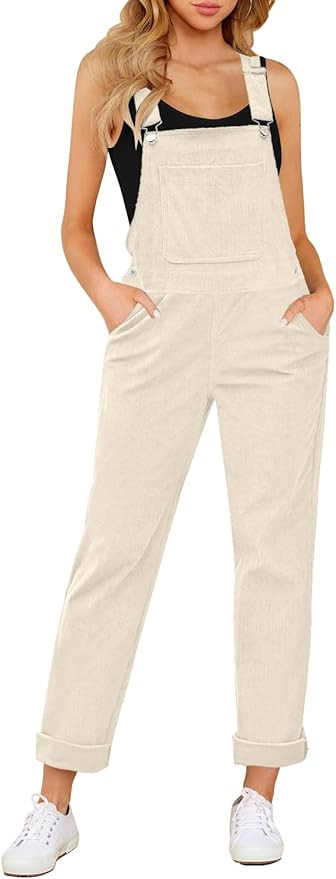 LookbookStore Womens Overalls Corduroy Bib Adjustable Straps Fashion Jumpsuit Overall for Women w... | Amazon (US)