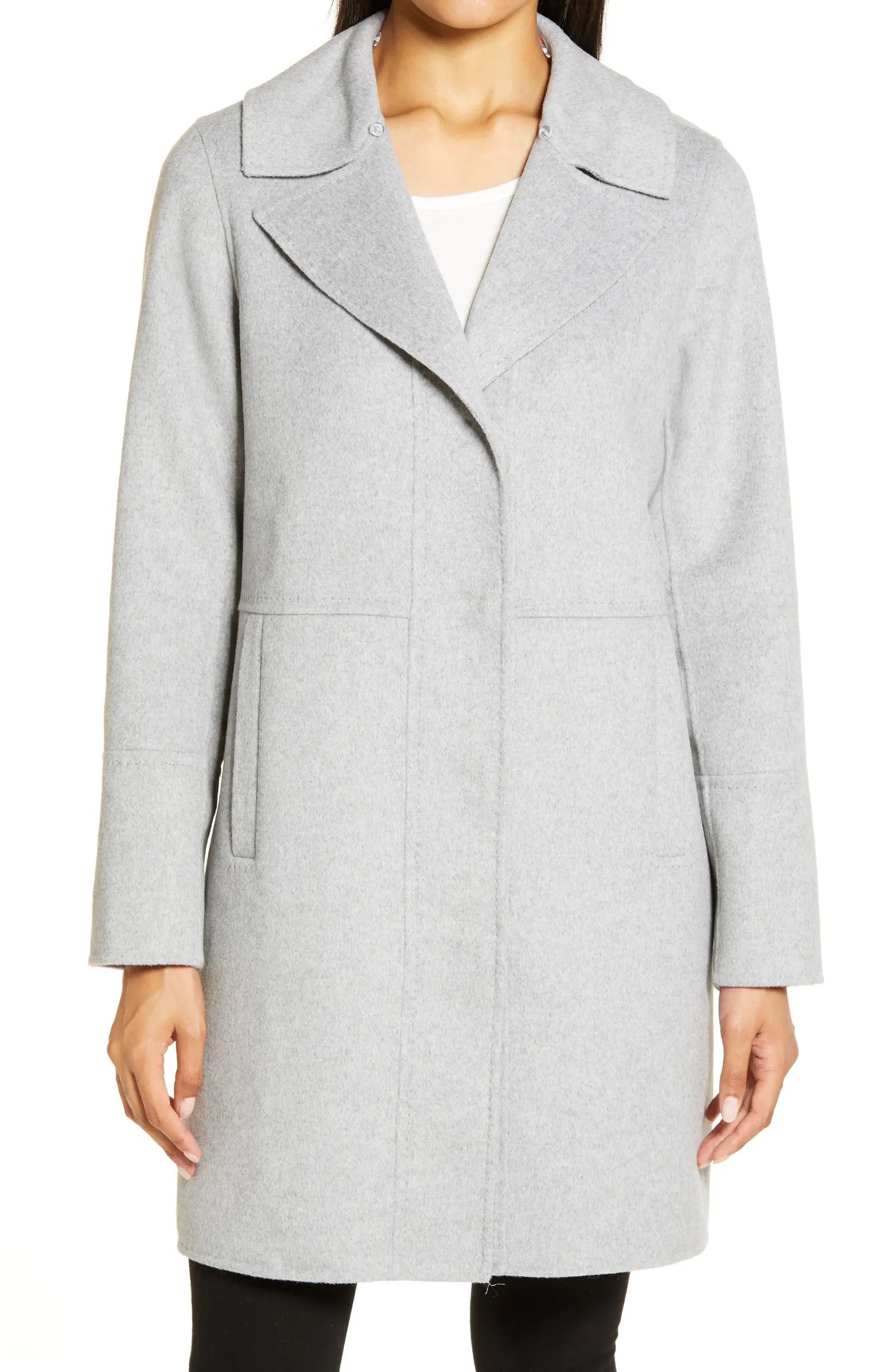 Double Face Wool Blend Coat with Removable Faux Fur Collar | Nordstrom