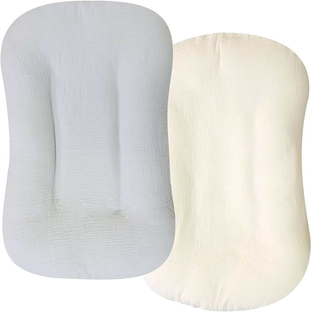 Muslin Baby Lounger Cover 2 Pack, Organic Cotton Removable Slipcover for Newborn,Baby Padded Loun... | Amazon (US)