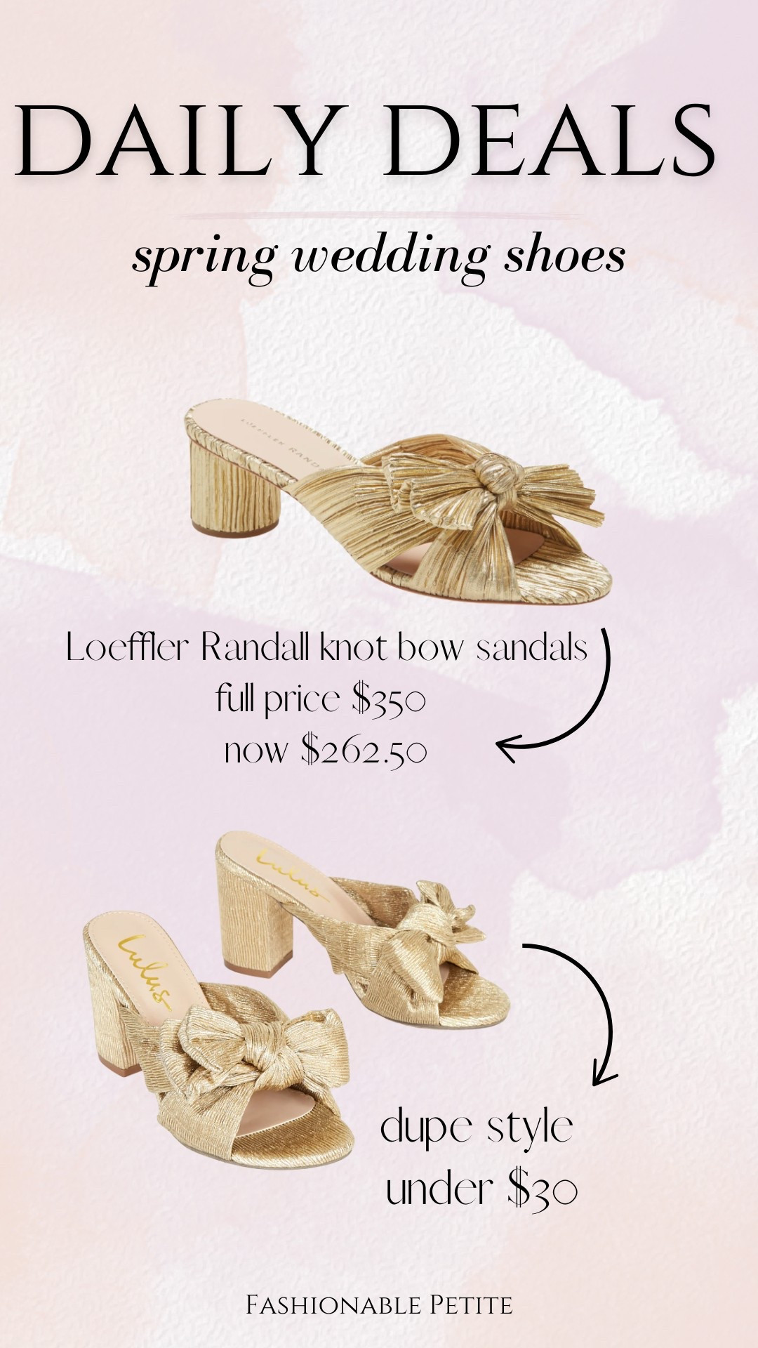 These Loeffler Randall sandals are on sale and Lulus has a similar style for under $30! So pretty for a spring or summer wedding.

Wedding outfit, gold heels, gold sandals, summer sandals, formal wear, summer wedding, spring wedding 

#LTKSaleAlert #LTKShoeCrush