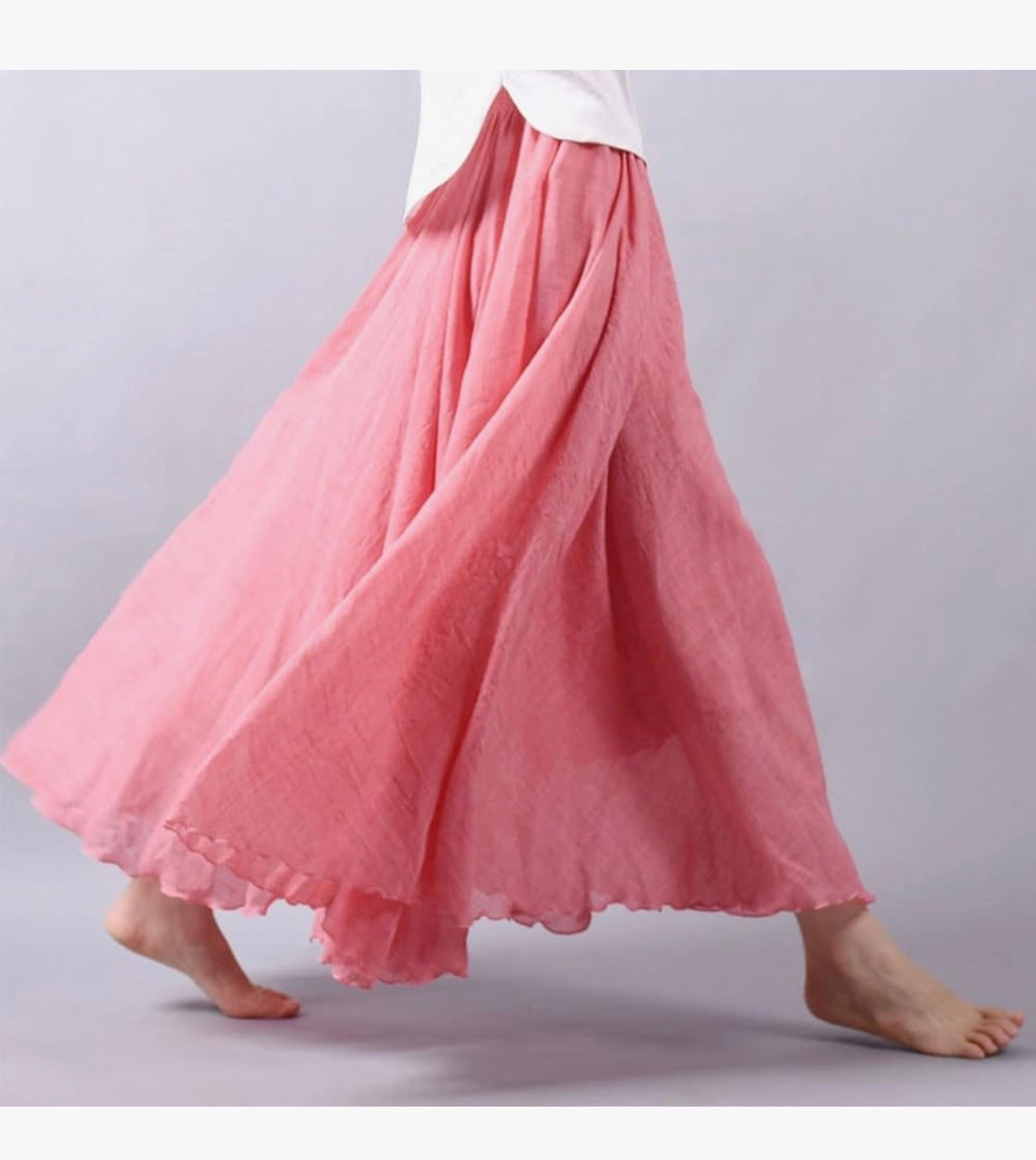 ASHER FASHION Women's Bohemian Style Elastic Waist Band Cotton Linen Long Maxi Skirt Dress

#LTKSeasonal #LTKActive #LTKootd