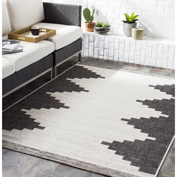 Tianna Southwestern Black/Ivory Indoor / Outdoor Area Rug | Wayfair North America