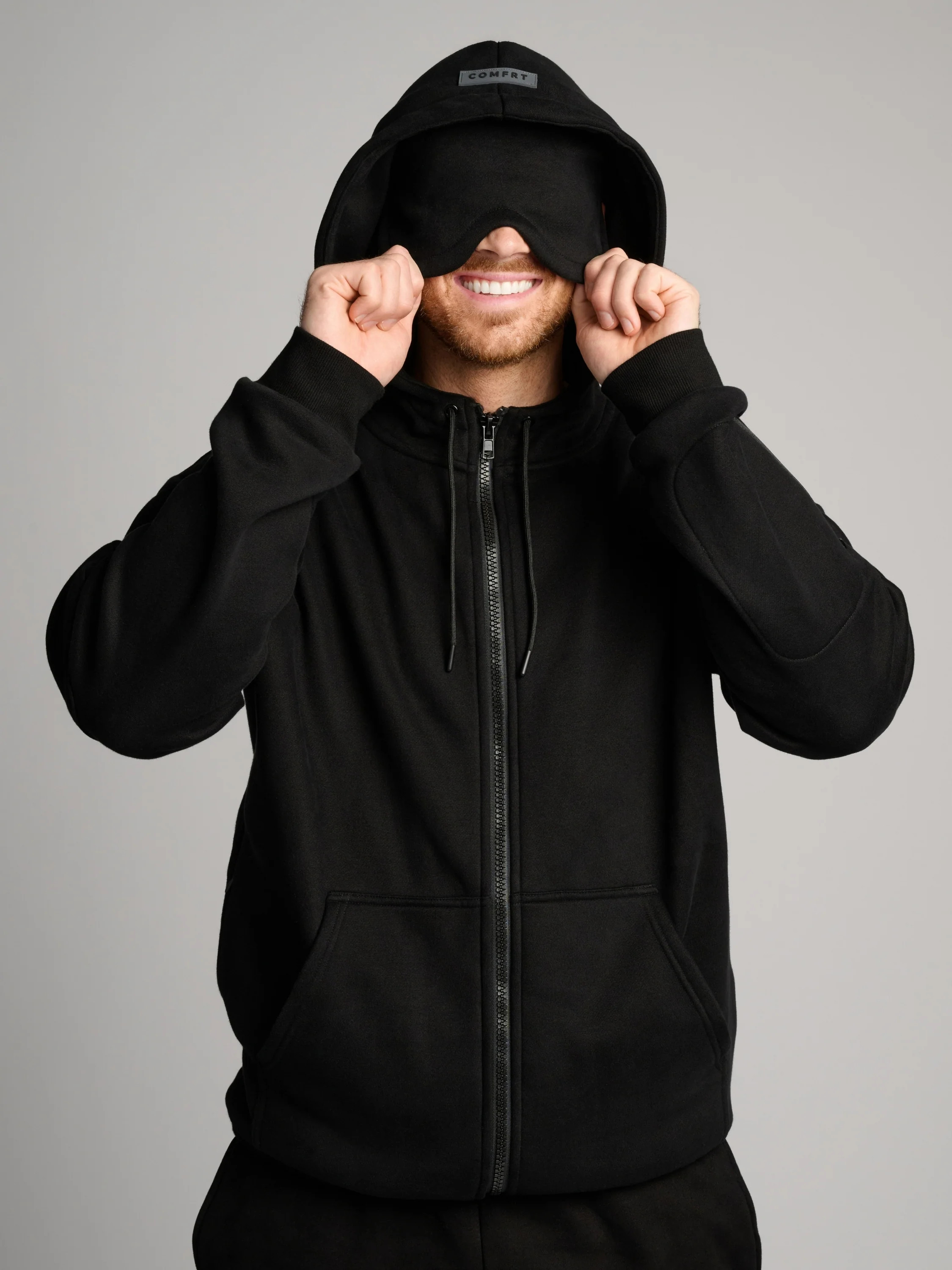 Comfrt Airplane Mode Travel Zip Hoodie | Obsidian | Oversized | S | Small | Comfrt