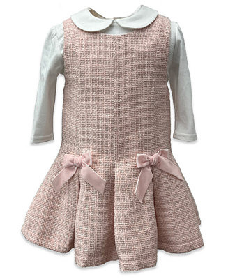 Baby Girls Boucle Pleated  Fit-and-Flare Jumper Set | Macy's