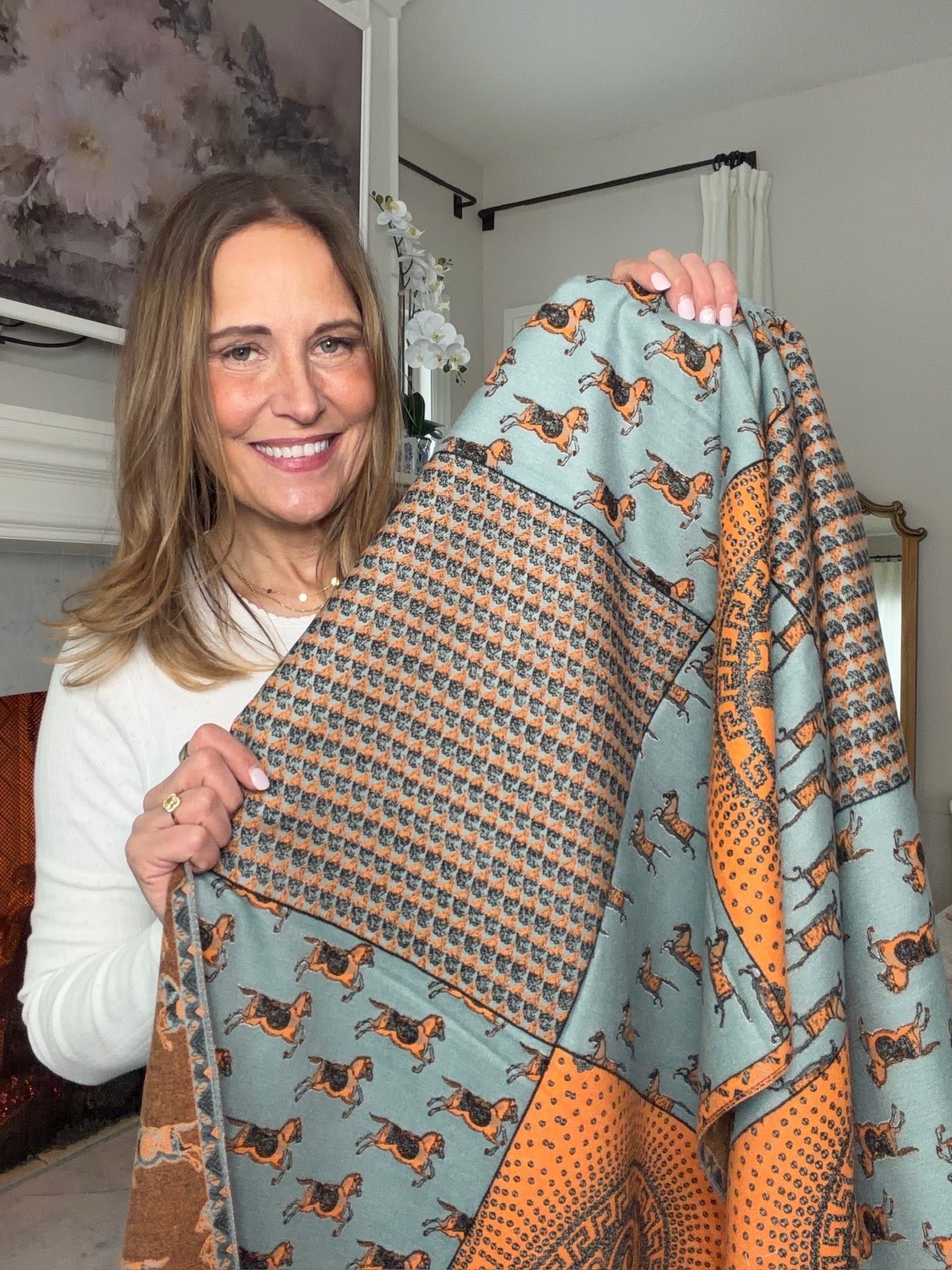 Social threads new arrivals have just landed! This patterned scarf is such an amazing piece to add to any outfit. Perfect for elevating any look that needs a pop of color. 

#LTKMidsize #LTKOver40 #LTKSeasonal