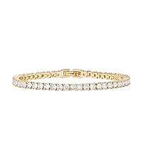 PAVOI 14K Gold Plated 3mm Cubic Zirconia Classic Tennis Bracelet | Gold Bracelets for Women | Siz... | Amazon (US)