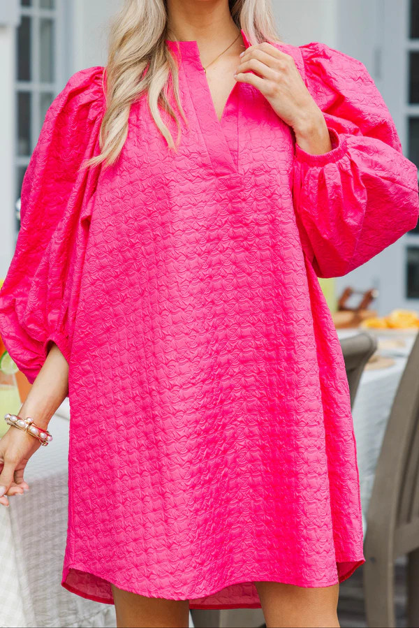 The Idyllic Fuchsia Pink Textured Dress | The Mint Julep Boutique