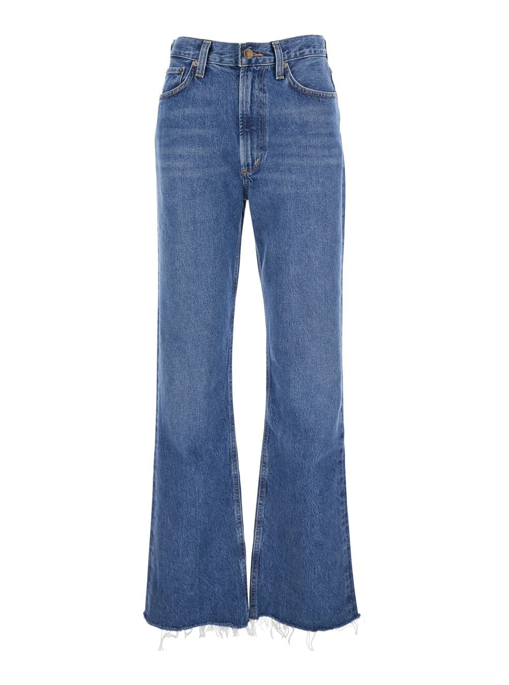 AGOLDE Blue Jeans With Logo Patch On The Rear And Flared Leg In Denim Woman | Italist.com US