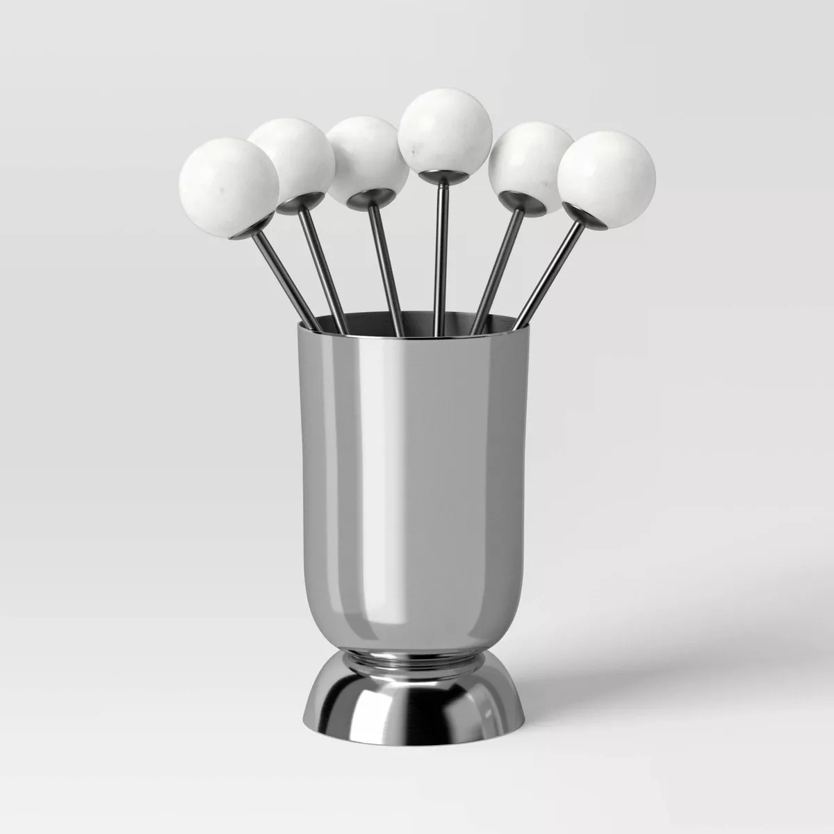7pc Stainless Steel Cocktail Picks with Holder Silver - Threshold™ | Target