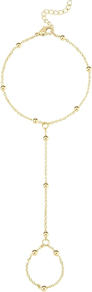 Reoxvo Bracelets Stack Silver Plated Chain Bracelet Set for Women Gold Hand Chain Rings Bracelets... | Amazon (US)