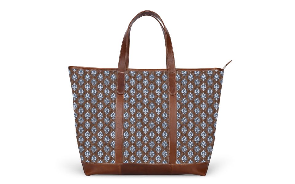 St. Charles Zippered Yacht Tote - Monogram Stripe | Barrington Gifts