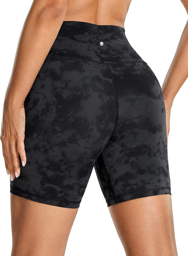 CRZ YOGA Women's Naked Feeling Biker Shorts - 6 Inches High Waist Yoga Workout Running Gym Spande... | Amazon (US)
